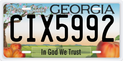 GA license plate CIX5992