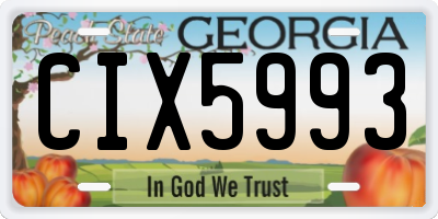 GA license plate CIX5993