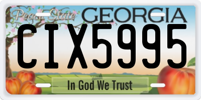 GA license plate CIX5995