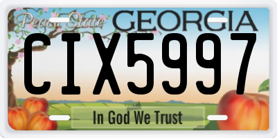 GA license plate CIX5997