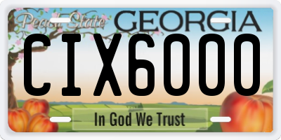 GA license plate CIX6000