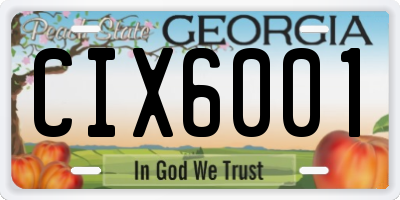 GA license plate CIX6001