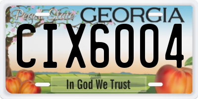 GA license plate CIX6004