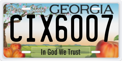 GA license plate CIX6007