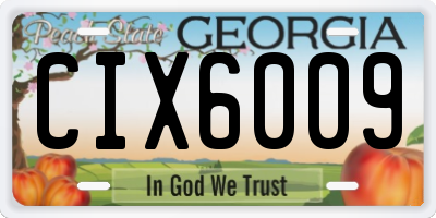 GA license plate CIX6009