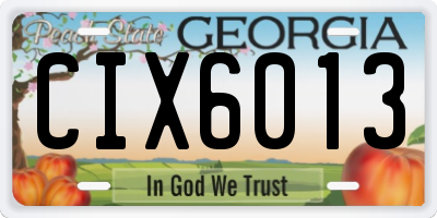 GA license plate CIX6013