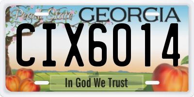 GA license plate CIX6014