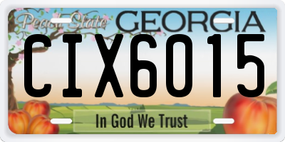 GA license plate CIX6015