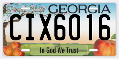 GA license plate CIX6016