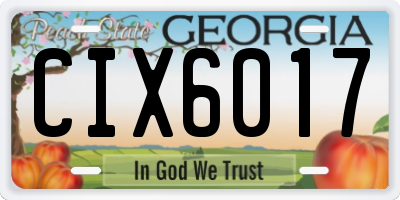 GA license plate CIX6017