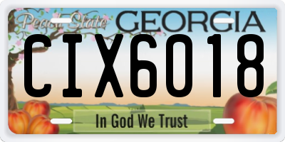GA license plate CIX6018