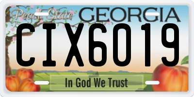 GA license plate CIX6019