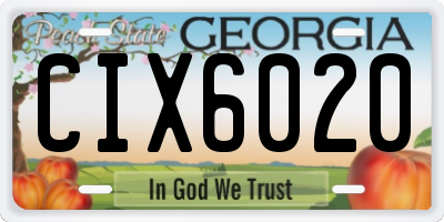 GA license plate CIX6020