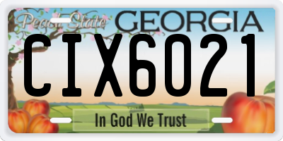 GA license plate CIX6021