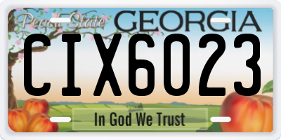 GA license plate CIX6023
