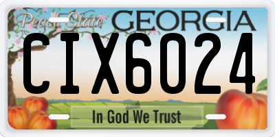 GA license plate CIX6024
