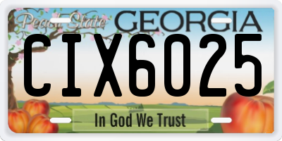 GA license plate CIX6025