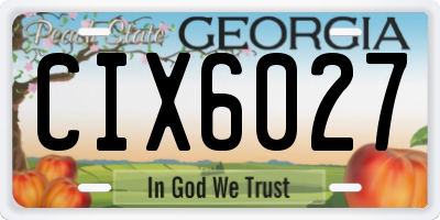 GA license plate CIX6027