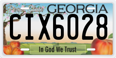 GA license plate CIX6028