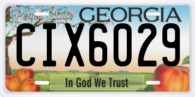 GA license plate CIX6029