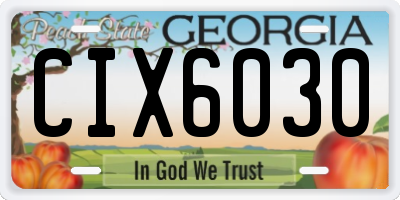 GA license plate CIX6030