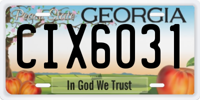 GA license plate CIX6031