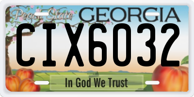 GA license plate CIX6032