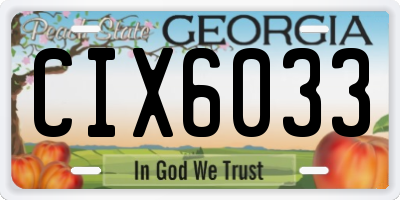 GA license plate CIX6033
