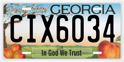 GA license plate CIX6034
