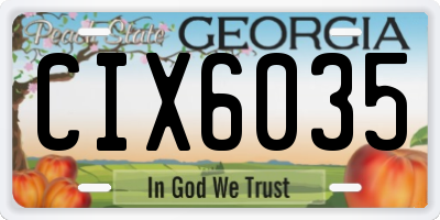 GA license plate CIX6035