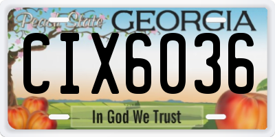 GA license plate CIX6036