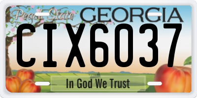 GA license plate CIX6037