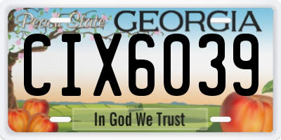 GA license plate CIX6039