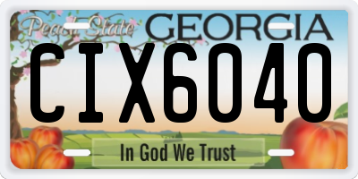 GA license plate CIX6040