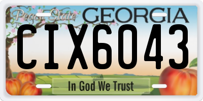 GA license plate CIX6043