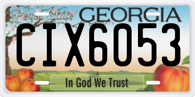 GA license plate CIX6053