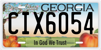 GA license plate CIX6054