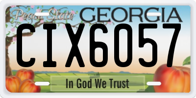 GA license plate CIX6057