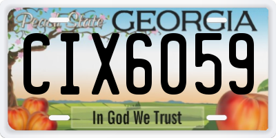GA license plate CIX6059