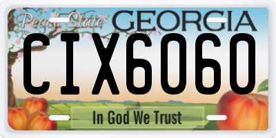 GA license plate CIX6060