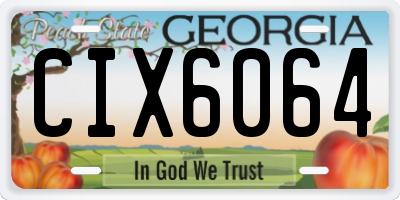 GA license plate CIX6064
