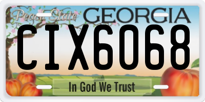 GA license plate CIX6068