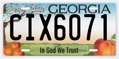 GA license plate CIX6071