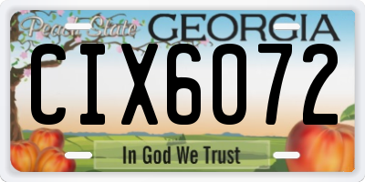 GA license plate CIX6072