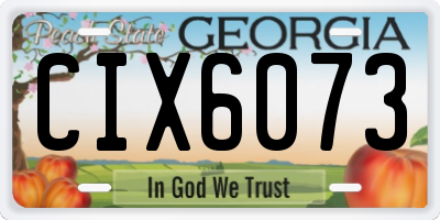 GA license plate CIX6073