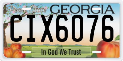 GA license plate CIX6076