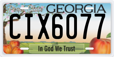 GA license plate CIX6077
