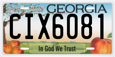 GA license plate CIX6081