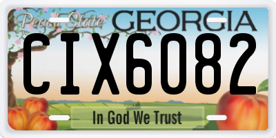 GA license plate CIX6082