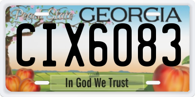GA license plate CIX6083